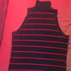 Sleeveless Ralph Lauren mock turtle striped casual